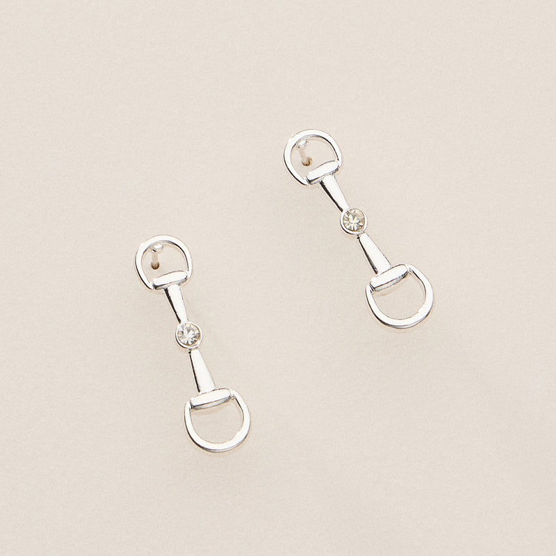 Gold Dipped Bit Studs with Crystal - 18K Gold Dipped
