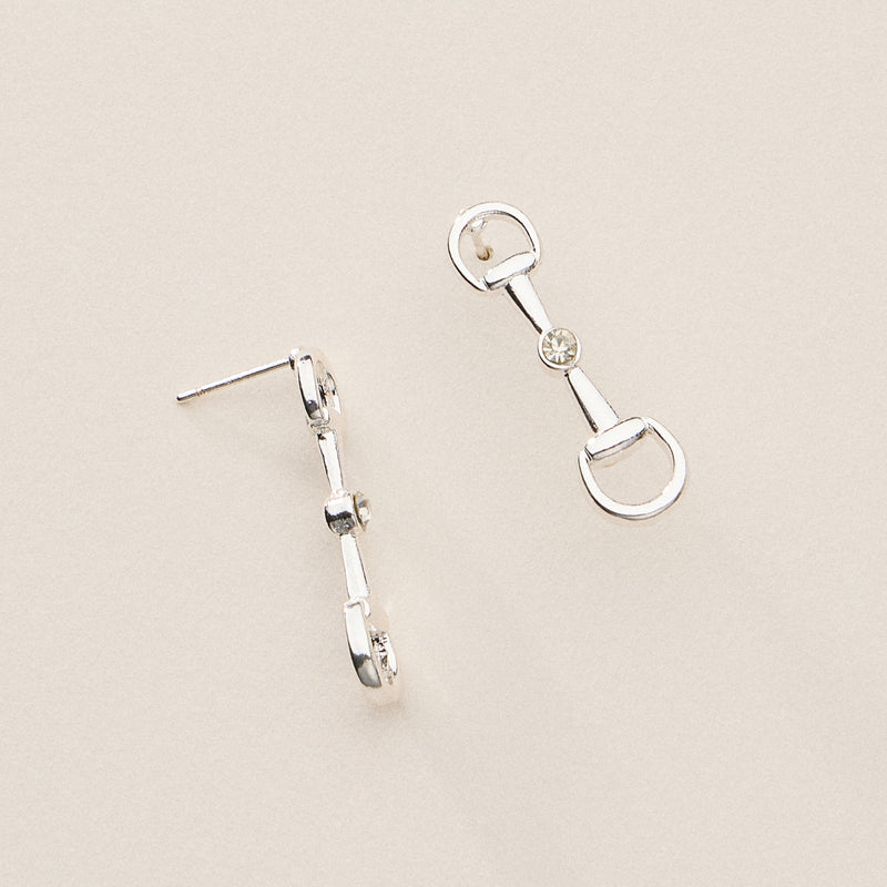 Gold Dipped Bit Studs with Crystal - 18K Gold Dipped