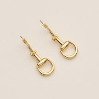 Gold Dipped Bit Charm Hoop Earrings - 18K Gold Plated