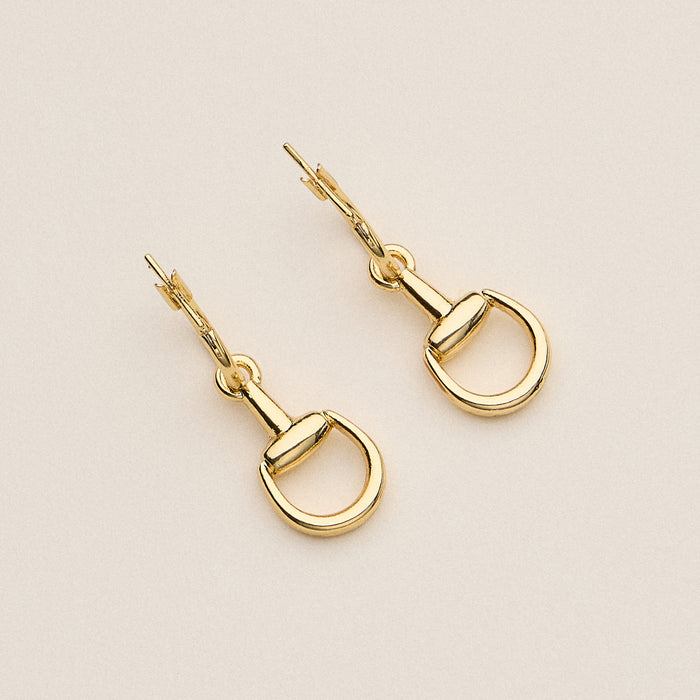 Gold Dipped Bit Charm Hoop Earrings - 18K Gold Plated