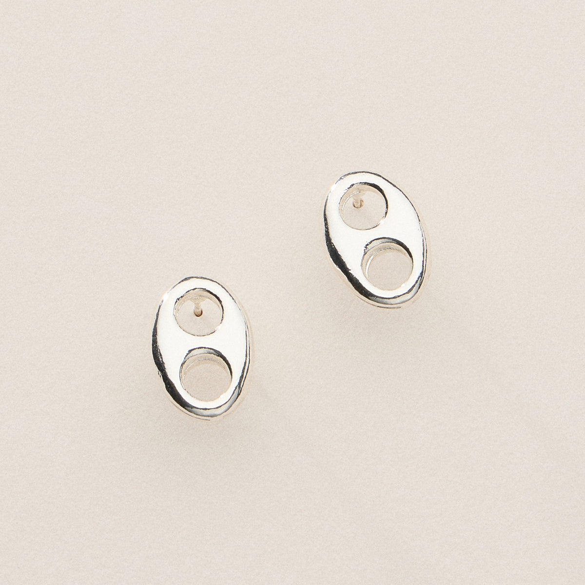 Gold Dipped Oval Cutout Studs - 18K Gold Dipped