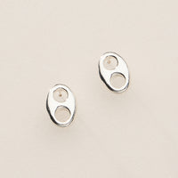 Gold Dipped Oval Cutout Studs - 18K Gold Dipped