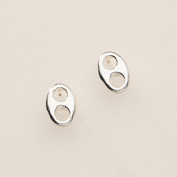 Gold Dipped Oval Cutout Studs - 18K Gold Dipped