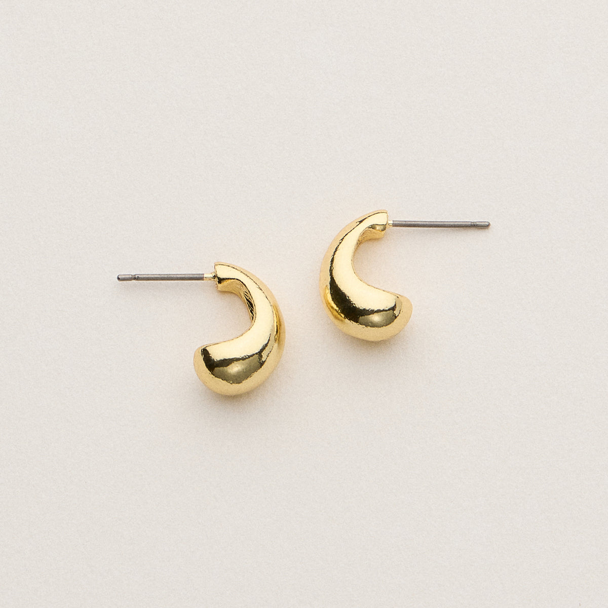 Gold Dipped Chunky Bean Studs - 18K Gold