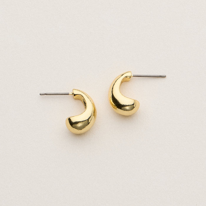 Gold Dipped Chunky Bean Studs - 18K Gold