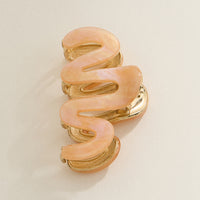 Wavy Matte Claw Clip with Gold Accents