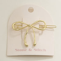 Metallic Bow Hair Clip