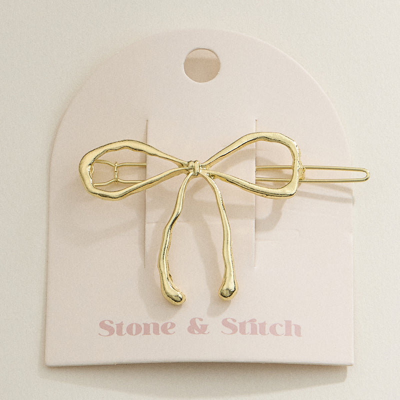 Metallic Bow Hair Clip