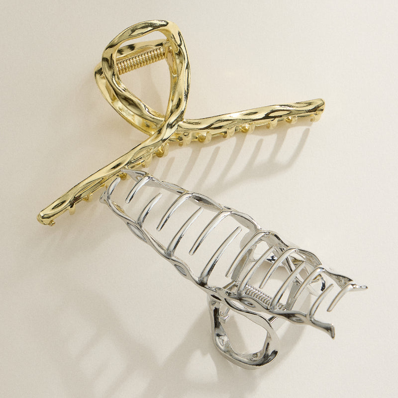 Sculpted Metal Hair Claw Clip
