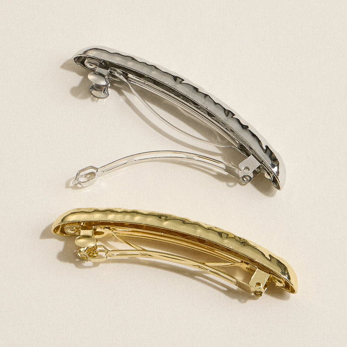 Hammered Textured Metal Hair Clip