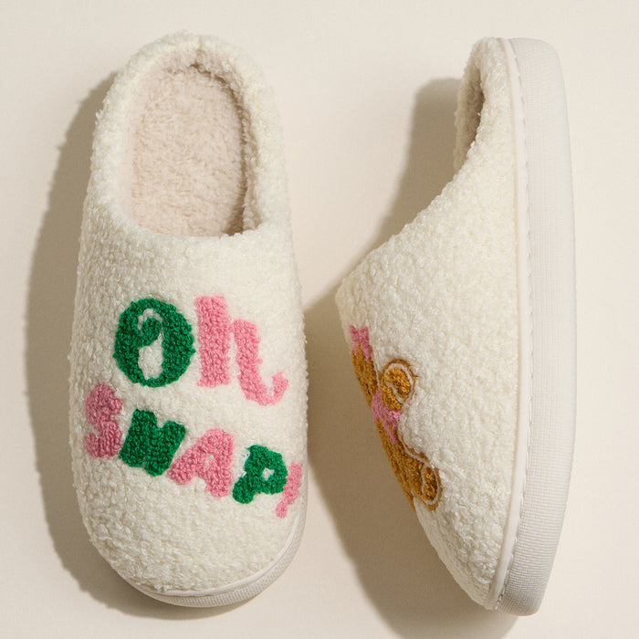 Oh Snap! Gingerbread Holiday Slippers
