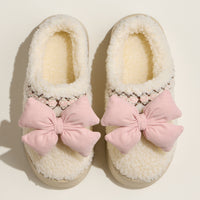Sherpa Slippers with Removable Puffy Bow