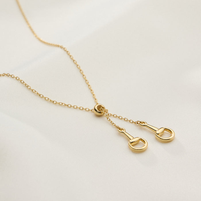 Gold Dipped Bit Charm Necklace - 18K Gold