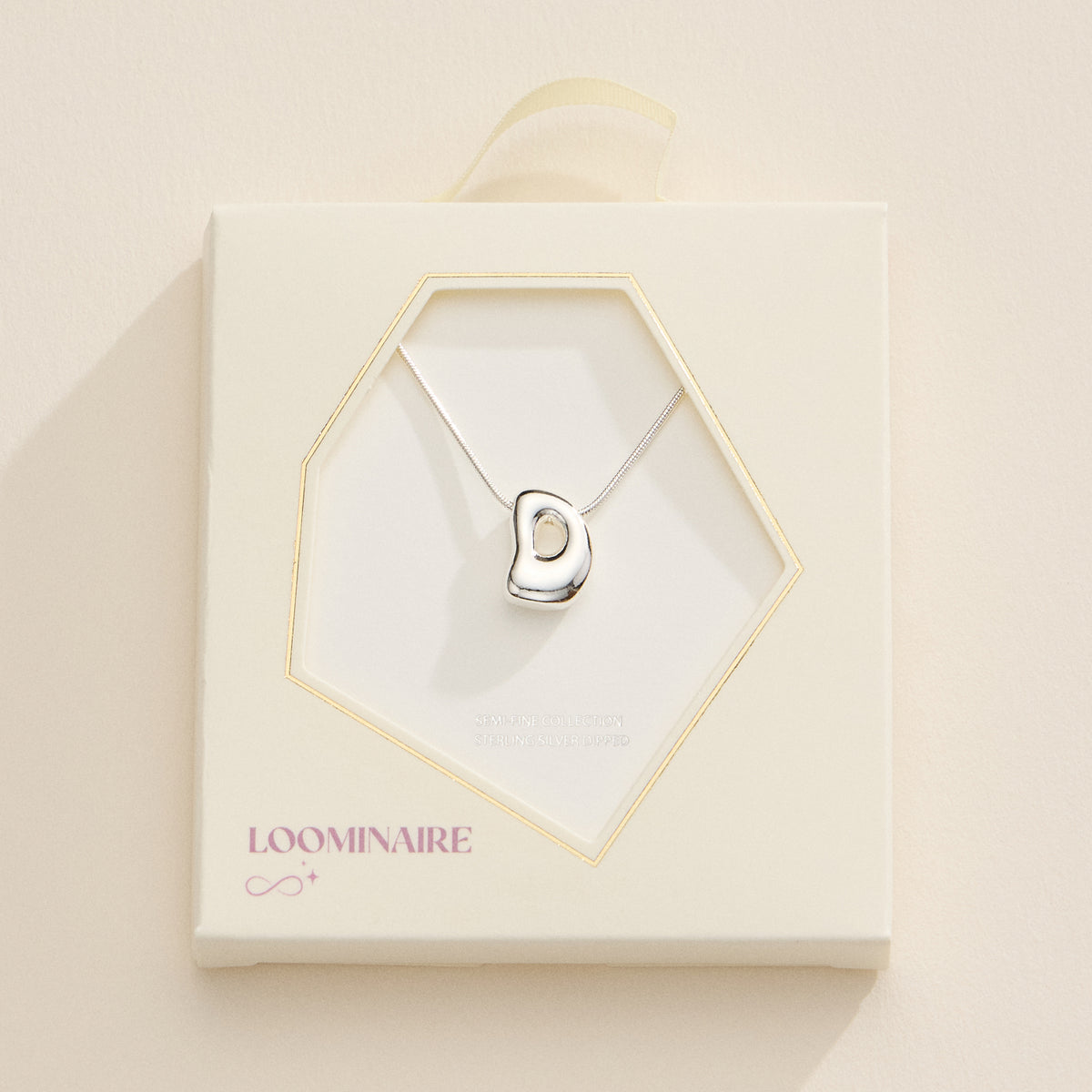 18K Gold Dipped Bubble Initial Necklace – Personalized Letter Pendant