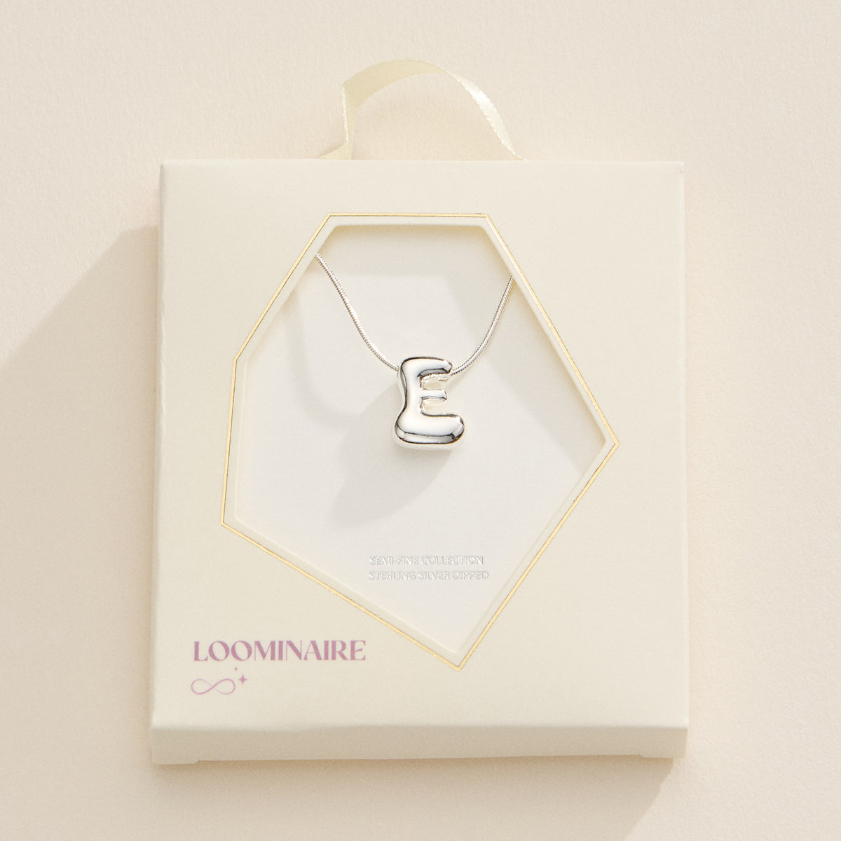 18K Gold Dipped Bubble Initial Necklace – Personalized Letter Pendant