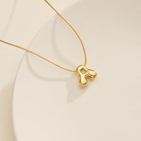 18K Gold Dipped Bubble Initial Necklace – Personalized Letter Pendant