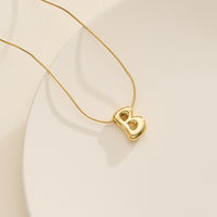 18K Gold Dipped Bubble Initial Necklace – Personalized Letter Pendant