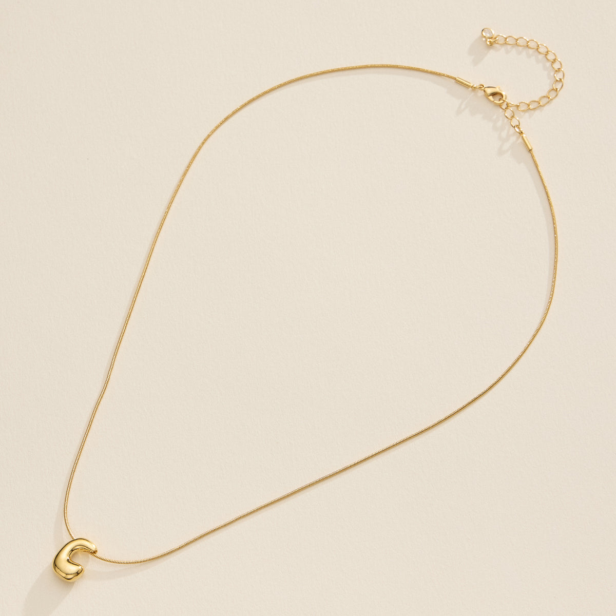 18K Gold Dipped Bubble Initial Necklace – Personalized Letter Pendant