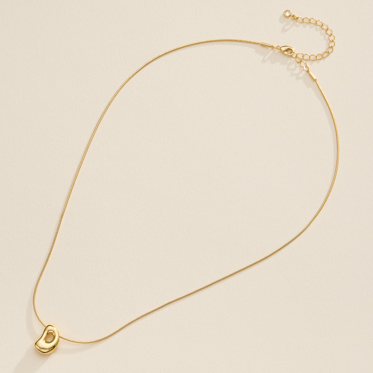 18K Gold Dipped Bubble Initial Necklace – Personalized Letter Pendant