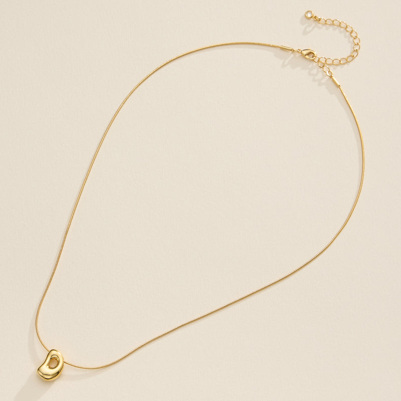 18K Gold Dipped Bubble Initial Necklace – Personalized Letter Pendant