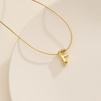 18K Gold Dipped Bubble Initial Necklace – Personalized Letter Pendant