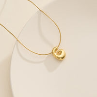 18K Gold Dipped Bubble Initial Necklace – Personalized Letter Pendant