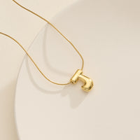 18K Gold Dipped Bubble Initial Necklace – Personalized Letter Pendant