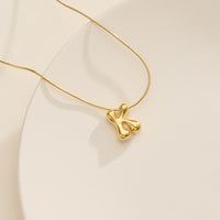 18K Gold Dipped Bubble Initial Necklace – Personalized Letter Pendant