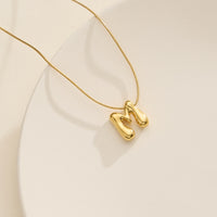 18K Gold Dipped Bubble Initial Necklace – Personalized Letter Pendant