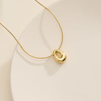18K Gold Dipped Bubble Initial Necklace – Personalized Letter Pendant