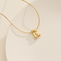 18K Gold Dipped Bubble Initial Necklace – Personalized Letter Pendant