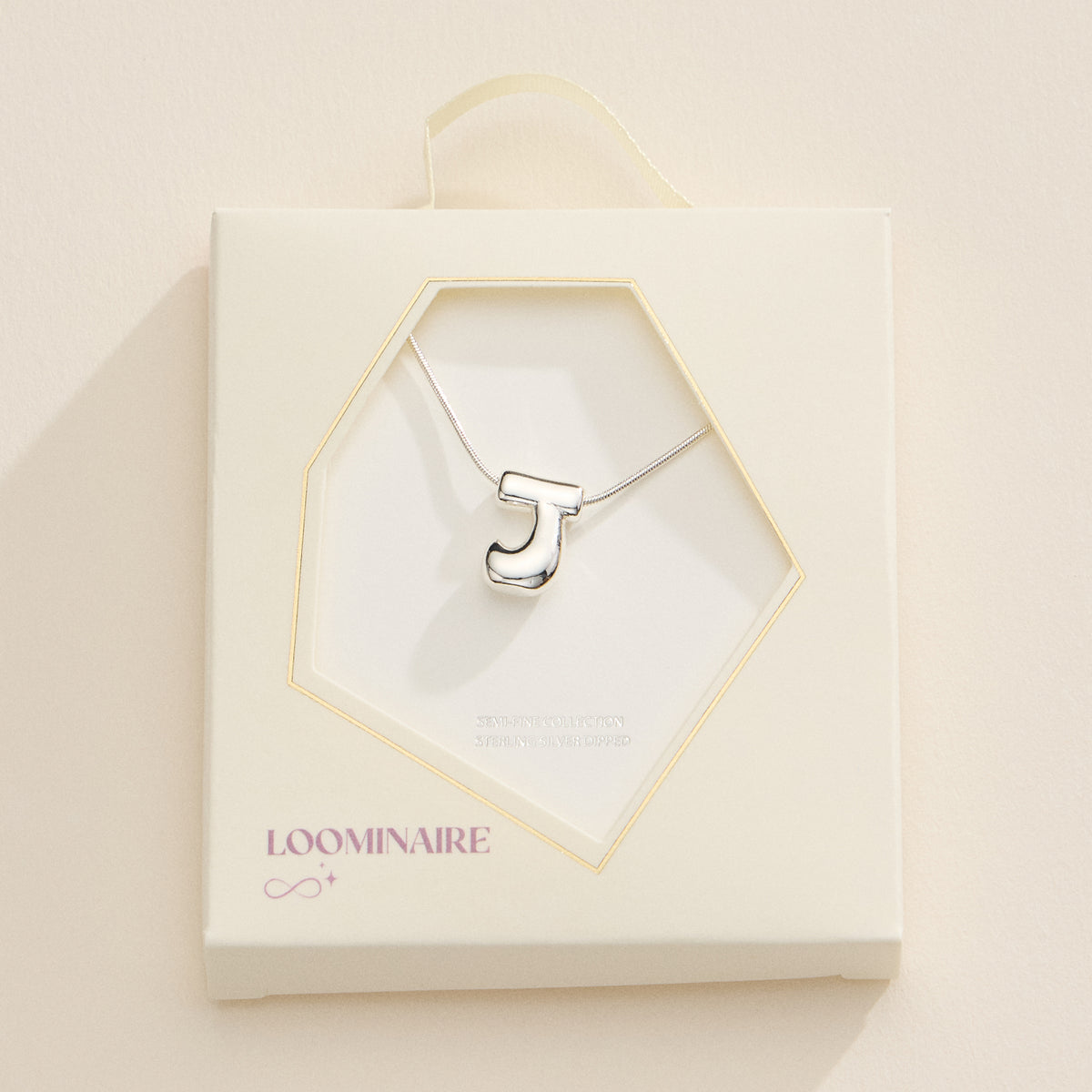 18K Gold Dipped Bubble Initial Necklace – Personalized Letter Pendant