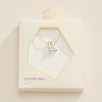 18K Gold Dipped Bubble Initial Necklace – Personalized Letter Pendant