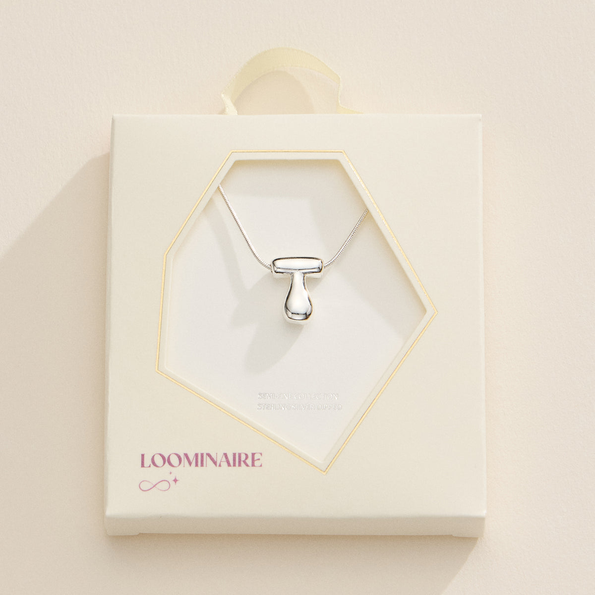 18K Gold Dipped Bubble Initial Necklace – Personalized Letter Pendant