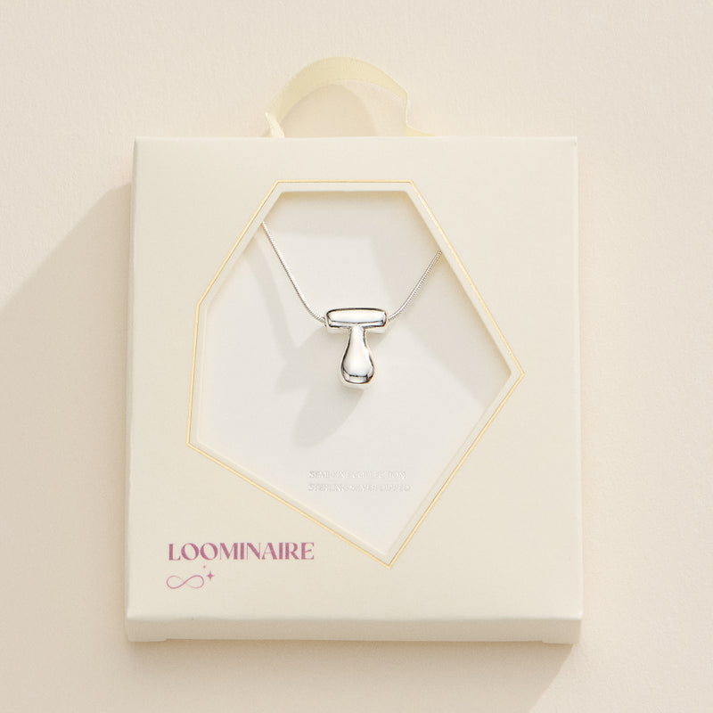 18K Gold Dipped Bubble Initial Necklace – Personalized Letter Pendant