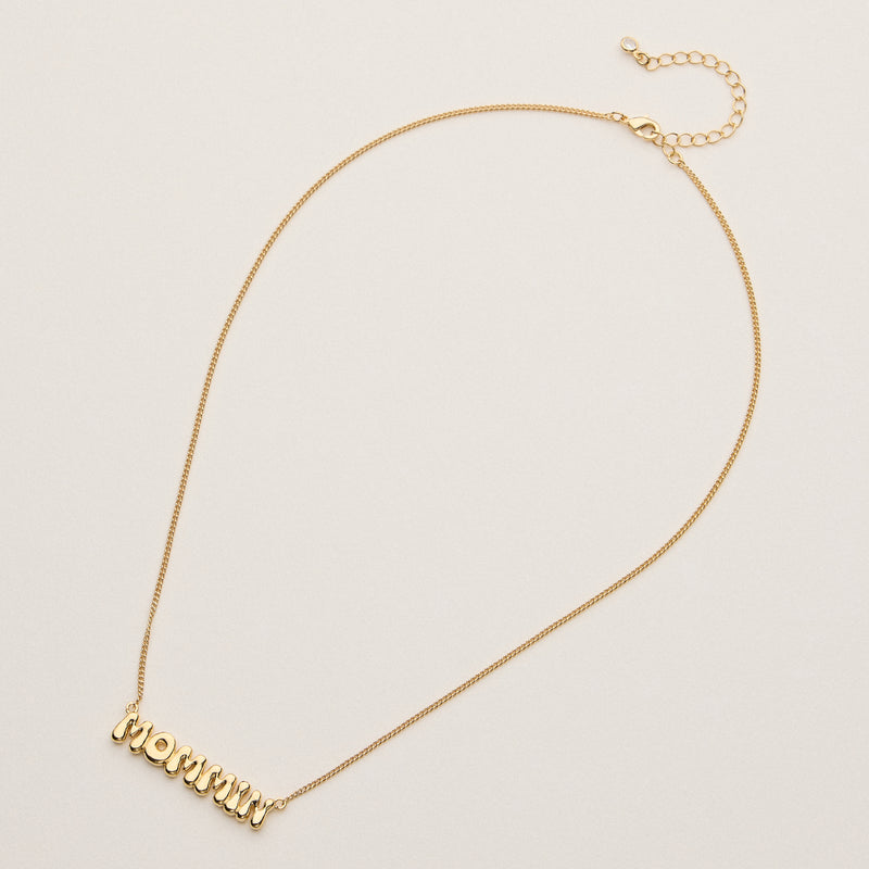 Gold Dipped Adjustable Mommin Necklace - 18K