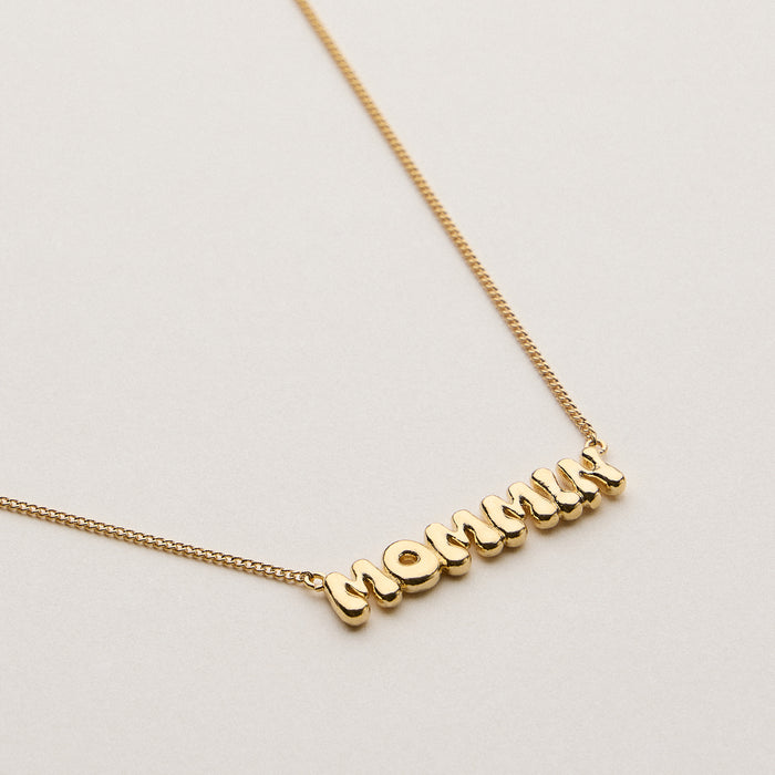 Gold Dipped Adjustable Mommin Necklace - 18K