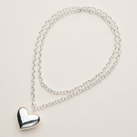 Gold Dipped Chunky Heart Pendant Necklace -18K