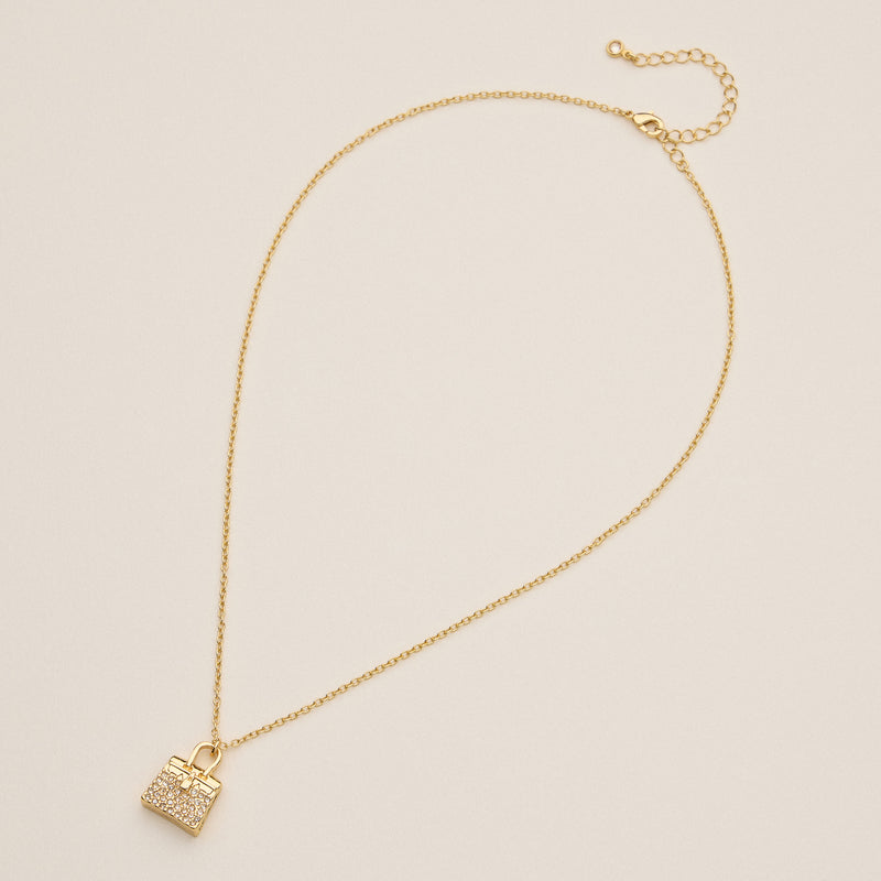 Mini Purse Pendant Necklace - 18K Gold