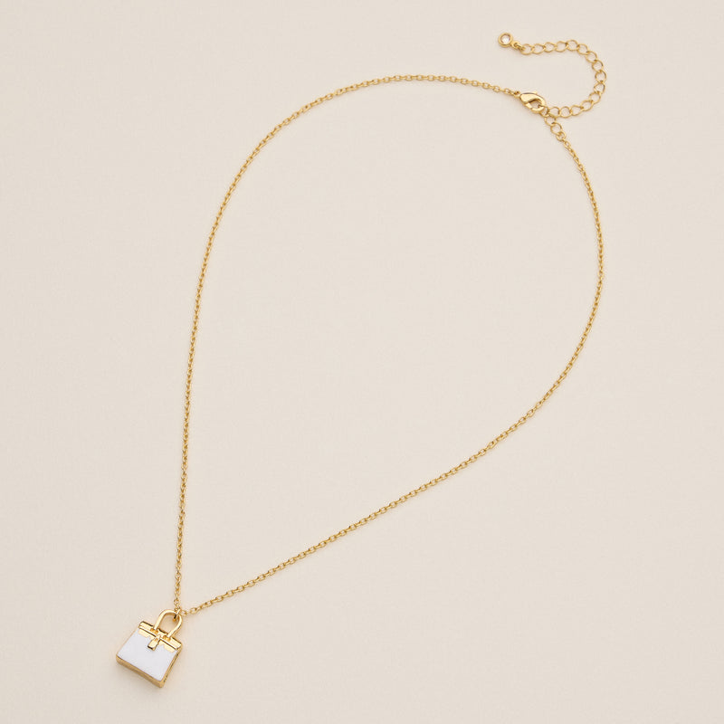 Mini Purse Pendant Necklace - 18K Gold
