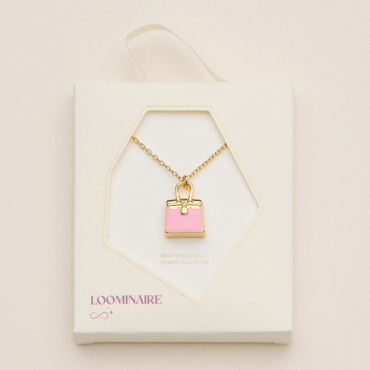 Mini Purse Pendant Necklace - 18K Gold
