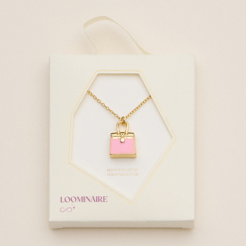 Mini Purse Pendant Necklace - 18K Gold