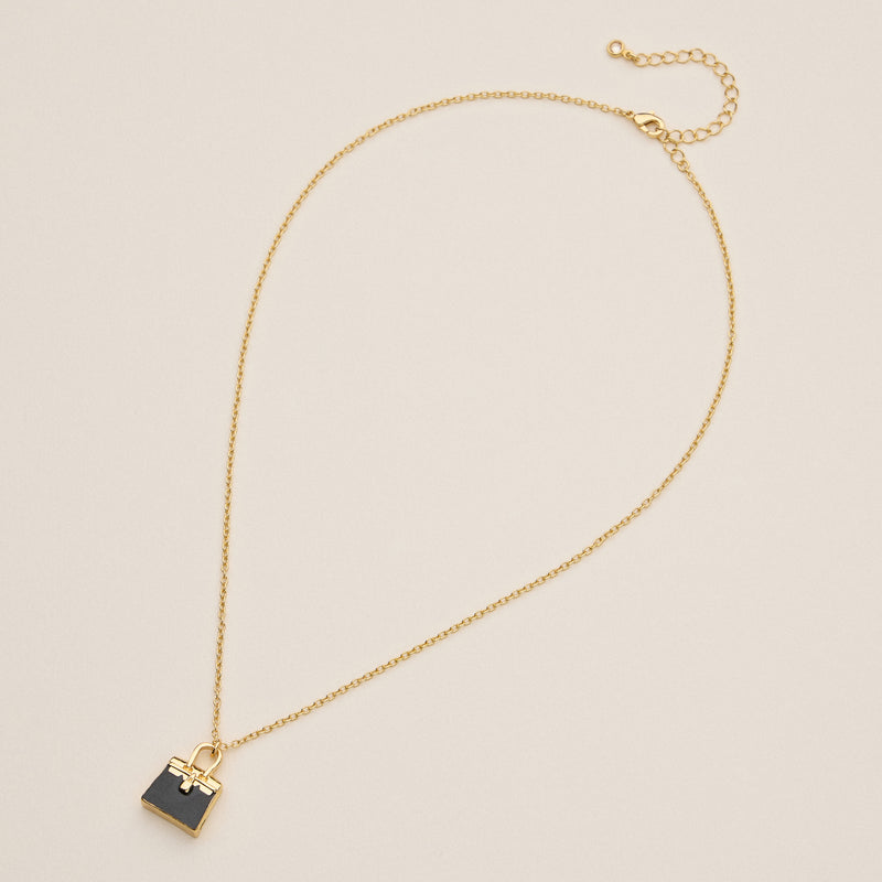 Mini Purse Pendant Necklace - 18K Gold