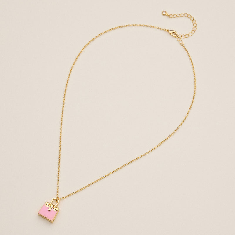 Mini Purse Pendant Necklace - 18K Gold