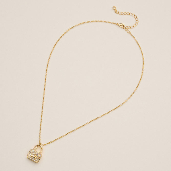 Gold Mini Purse Pendant Necklace - 18K Gold Plated