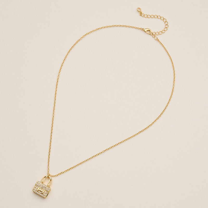 Gold Mini Purse Pendant Necklace - 18K Gold Plated