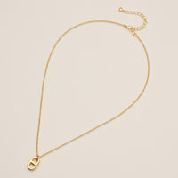 Gold Plated Tab Necklace - 18K
