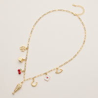Cute and Lucky Symbols Necklace - 18K Gold Plated