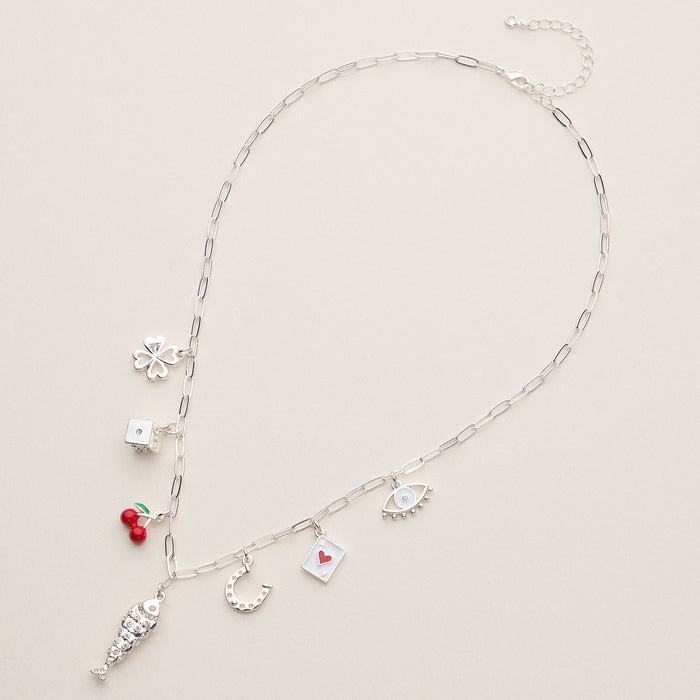 Cute and Lucky Symbols Necklace - 18K Gold Plated
