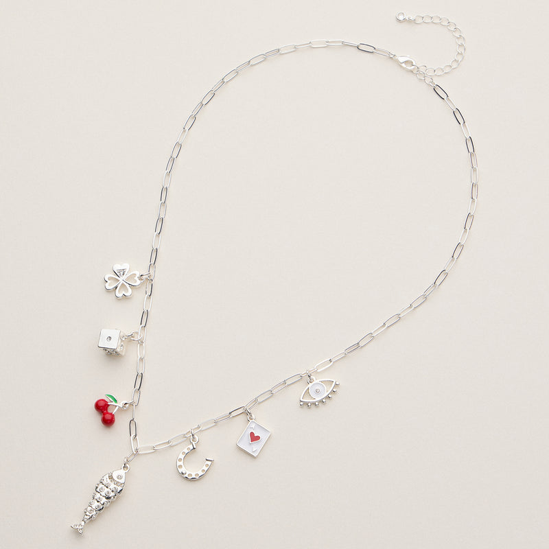 Cute and Lucky Symbols Necklace - 18K Gold Plated